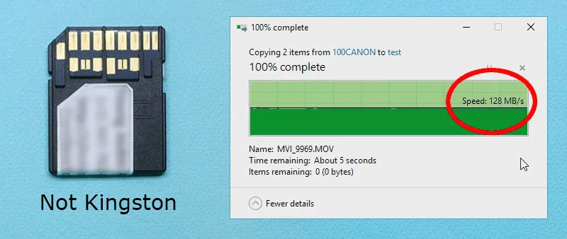 Not Kingston card speed