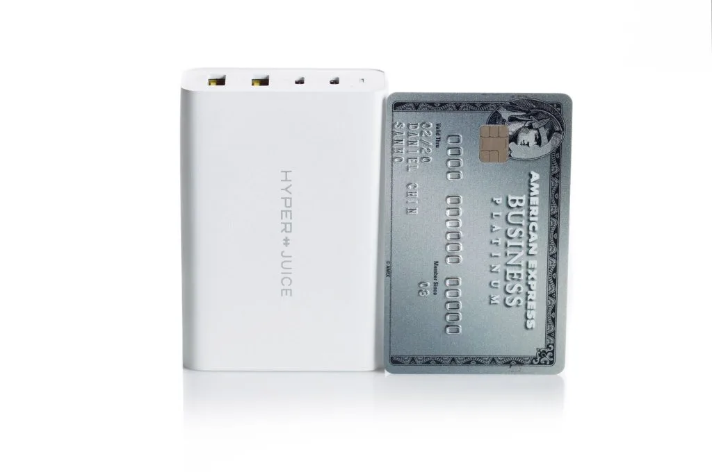 Hyper 100W GaN Charger credit card compared
