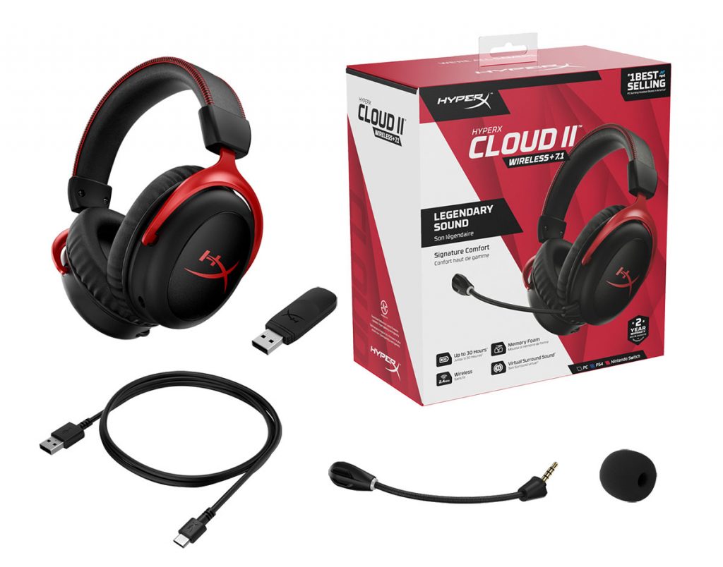 Cloud II Wireless Headset and accessories