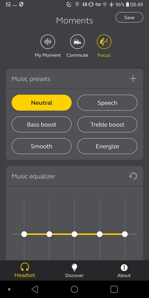 Sound+ EQ and presets