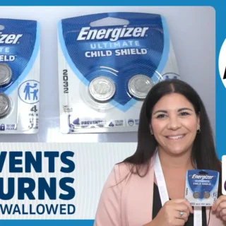Energizer titanium coin battery for child safety